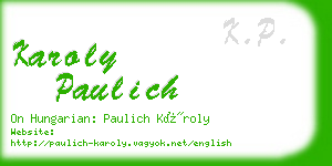 karoly paulich business card
